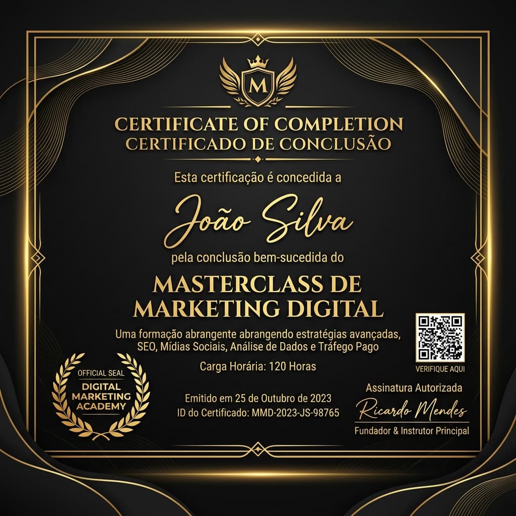 Certificado ABOVE Preenchido